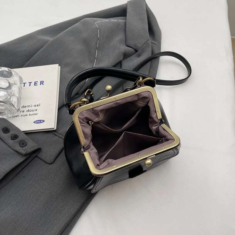 Ddmymarket Chinese Style Retro PU Leather Small Shoulder Bags for Women 2024 Females Crossbody Pinch Bag Handbags and Purses