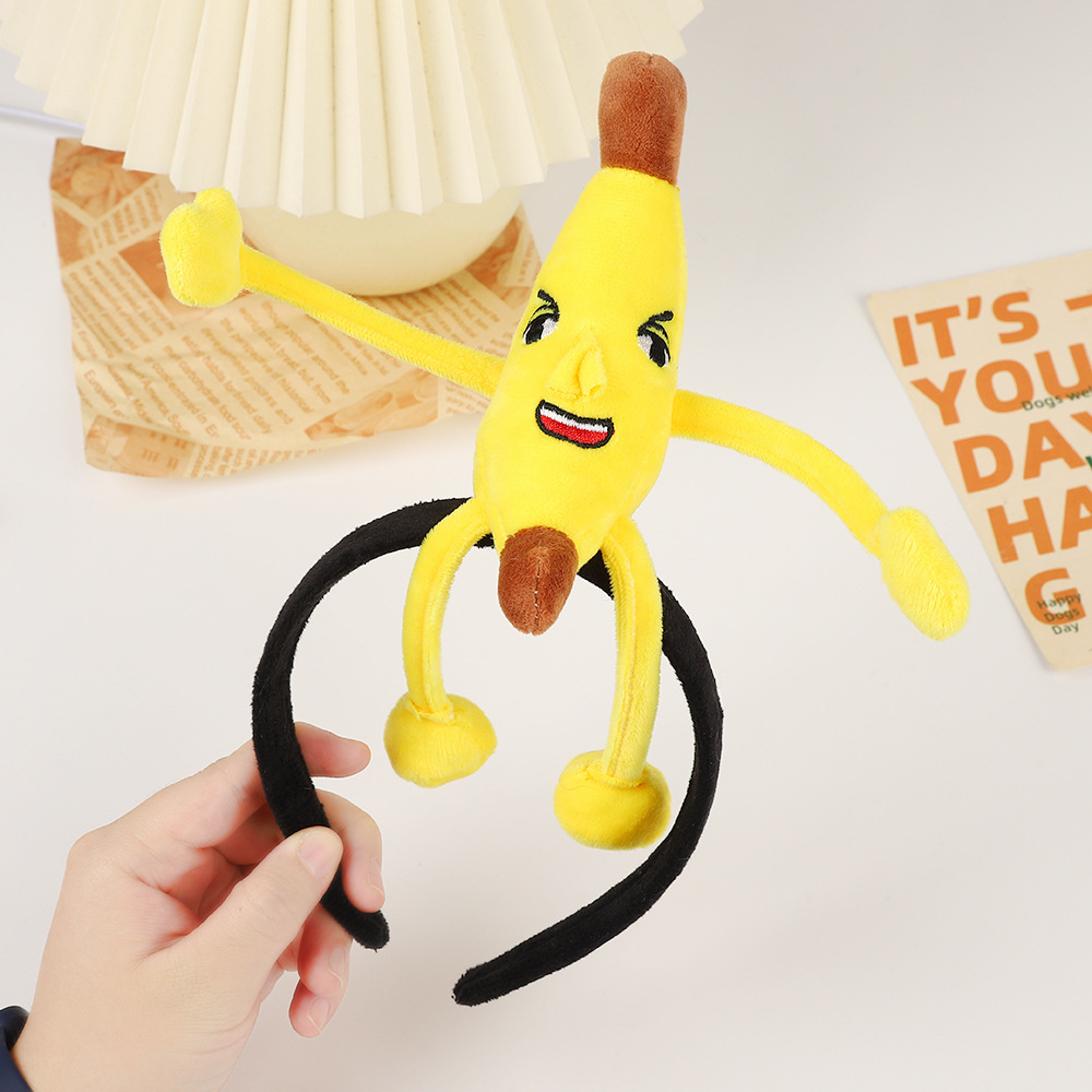 Banana headband funny voice headband fun headband for washing and makeup special hair compression funny headband hair accessory