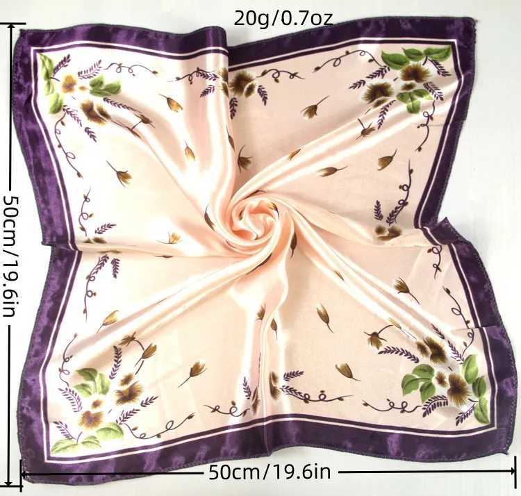 50 * 50cm Fashion Womens Square Head Scarf Bag Scarf Womens Printed Kerchief Neck Beautiful Scarf Shawl Comfortable W250107