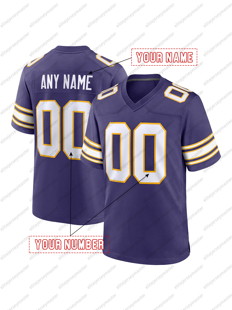 Football Jerseys Jefferson Darnold Stitched Personalized Addison Moss Ham Hockenson McCarthy Customized Jerseys For Men Women Youth