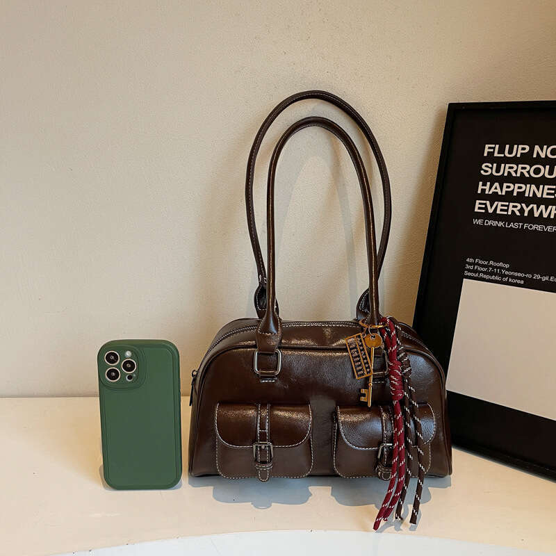 Korean Niche Bowg Pillow Bag, Large Capacity Boston One Shoulder Hand-Held Armpit