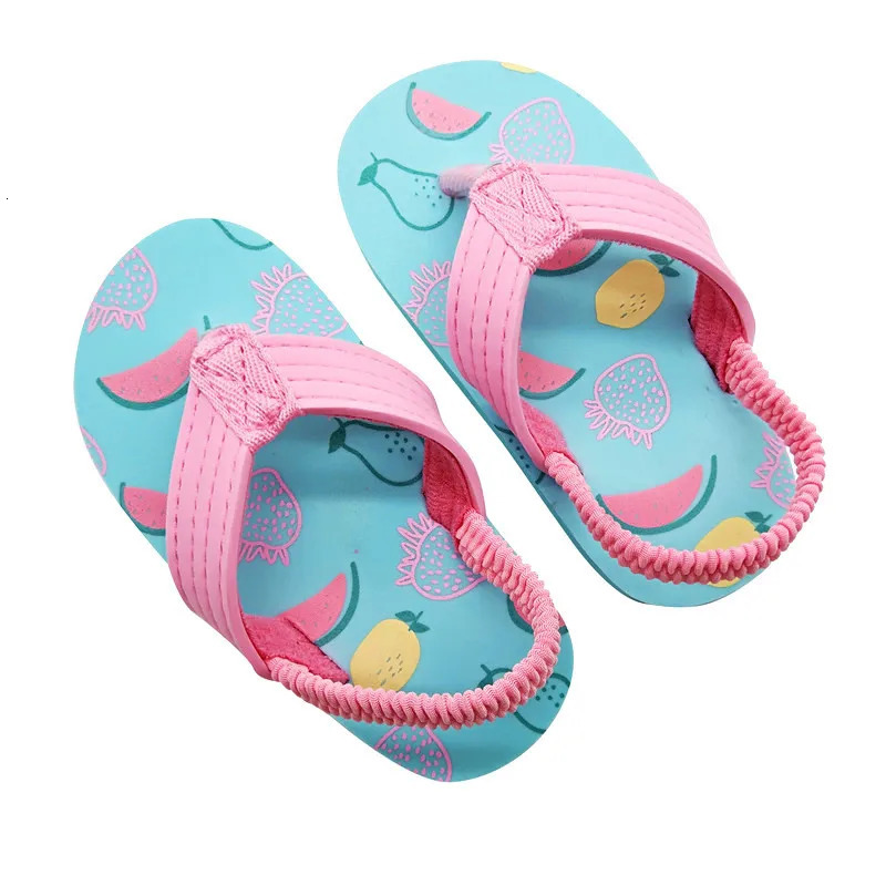 2024 Summer Kids Slippers Holiday Children Beach Shoes Girls Flip Flops Cute Sweet Slippers For Toddler 250106