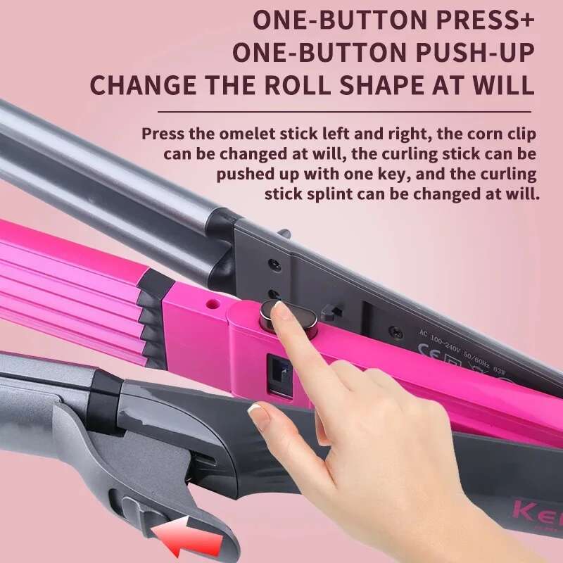 4 in 1 Straightener Crimper Wand Curler Flat and Curg Iron Women Hair Styg Waver Adjustable Temperature