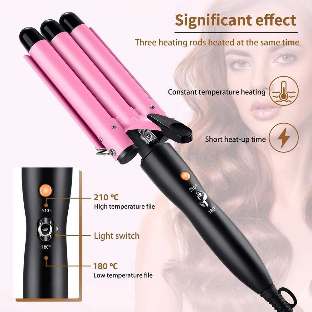 20/32mm Curler Ceramic Curg Iron Triple Barrels Professional Waver Tongs Styler Tools for All Hair Types