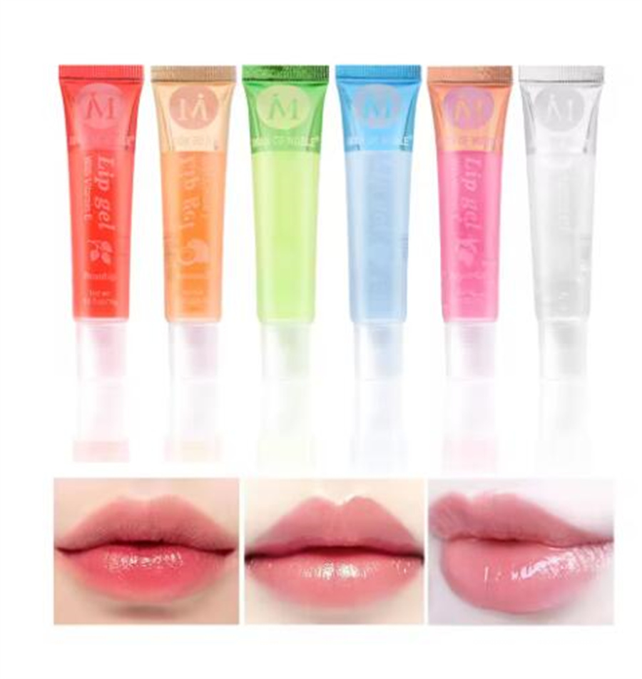 6Pcs Fruity Flavor Watery Glossy Lip Gloss Set Clear Lip Gel Hydrating Moisturizing Lip Gloss Women Lips Makeup Wholesale