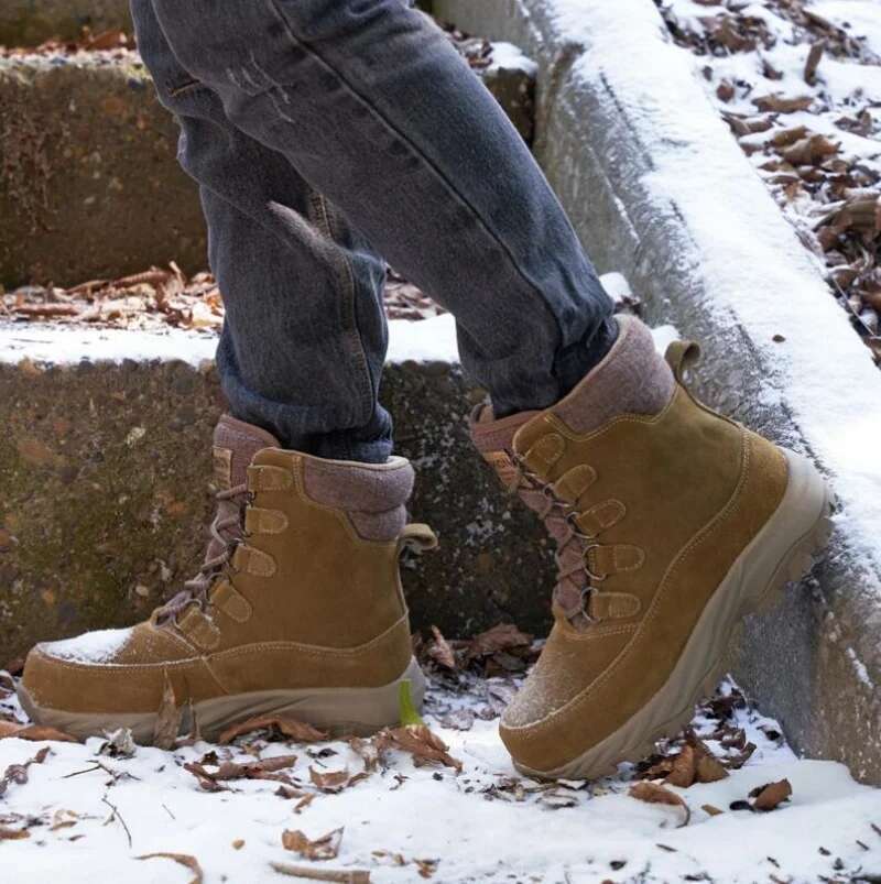 Ddmyoutdoor China Domestic Men Winter Snow For Waterproof Genuine Leather Wool Sneakers Super Warm Men S Outdoor Male Hiking Boots Work Shoes