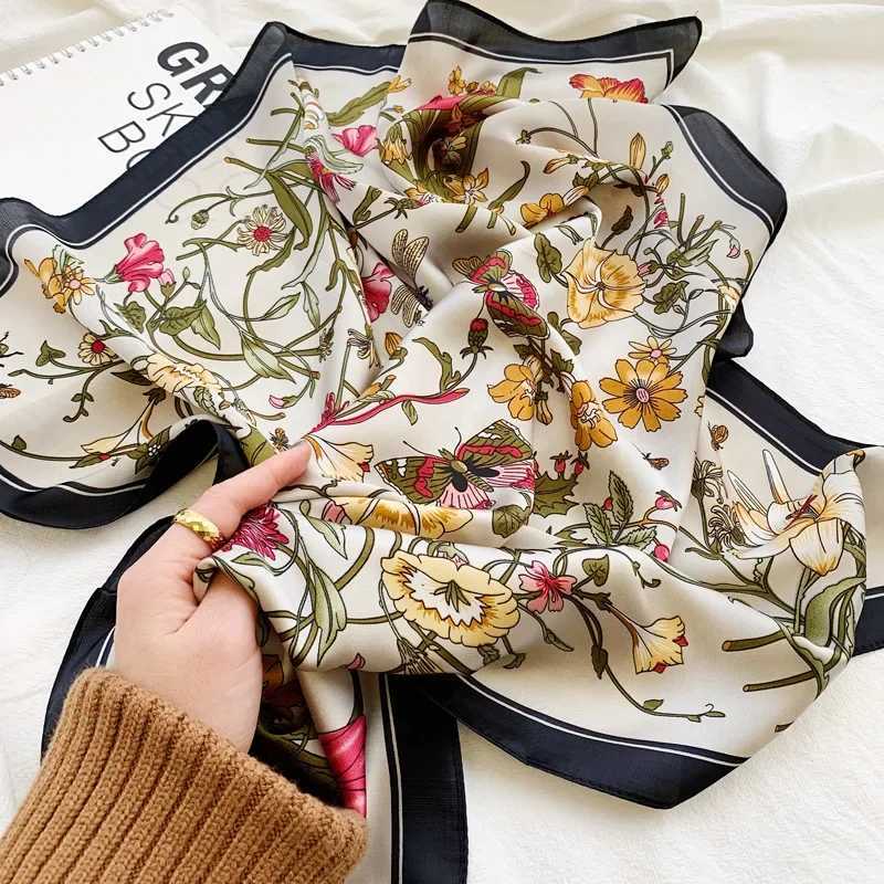 70 * 70cm Fashion Handle Head and Neck Scarf Suitable for Women Small Shawl Satin Hair Scarf Womens Square Headband Bandana Headband W250107