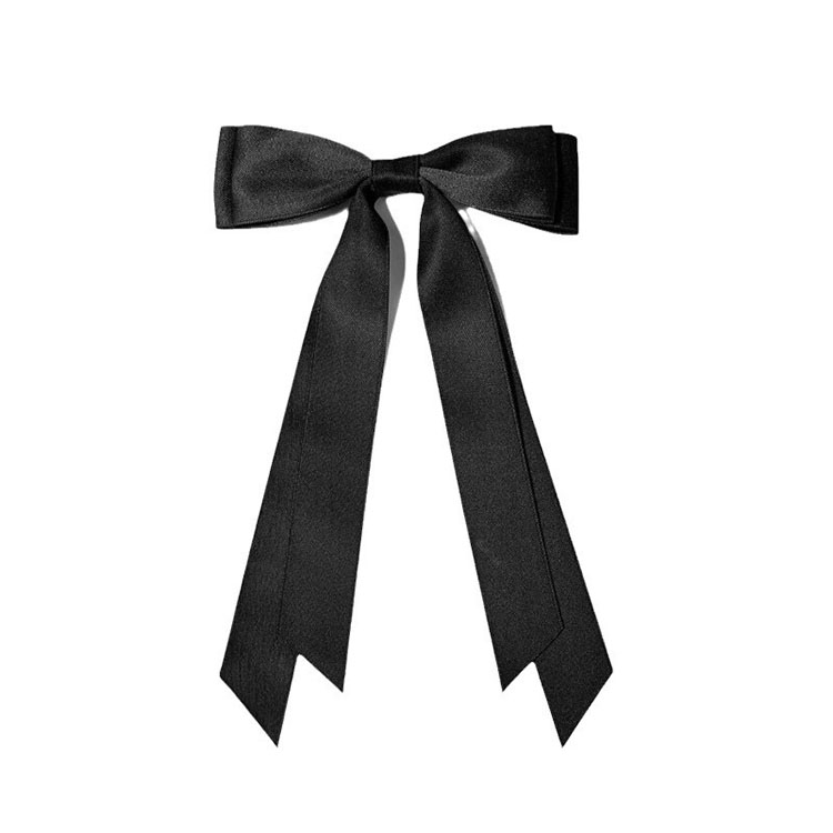 Fashion Girls 4CM Double Bows Hairpins Hairclip Ins Kids Satin Bow Long Ribbon Hair Clip Polyester Cotton Duckbill Clip Princess Barrettes Accessories