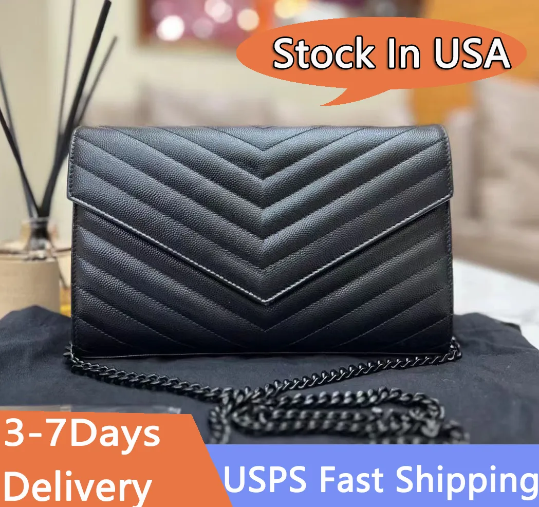 Designer clutch handbags woc Envelope Genuine leather caviar bags wallet on chain purse fashion lady shoulder bag women handbag vintage card holder purse 8291