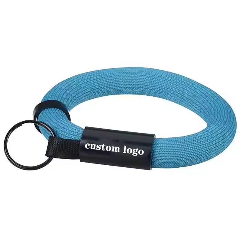 Customized LOGO Yacht EVA Floating Keychain Sponge Buoy Keyboard Wristband Keychains Floral Printed Key Chain Neoprene Key Ring Floating Wristlet Fabr