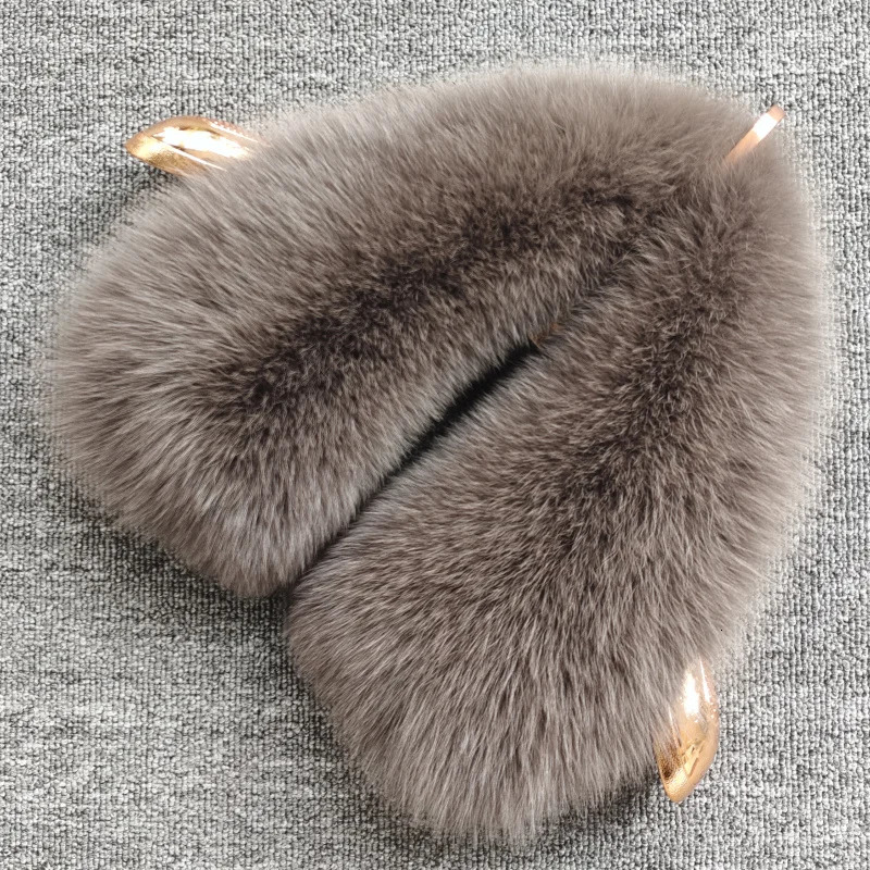Real Fox Fur Collar For Woman Winter Warm Genuine Fur Scarf Real Fur Scarf Jacket Coat Decor Collar Shawl Detachable 250106