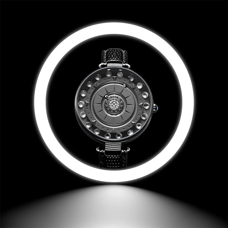 EUTOUR 2025 Quartz Limited Edition Homemade magnetic Crystal Set Ladies Unisex genuine leather Strap Watch 241228