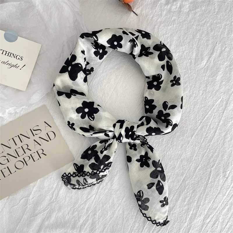 Flower printed handkerchief small headscarf cotton head scarf womens square headscarf W250107