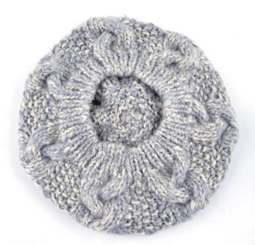 Winter Raccoon fur pompom beret ladies knit wool hat hand-knitted cap female berets hats for women boina feminina Gorras 250106