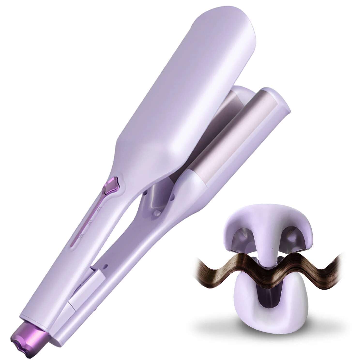 Crimper 1.4 Inch Deep Waver Hair Tool 3 Barrel Ionic Waves Curg Iron for Women Wavy Curler