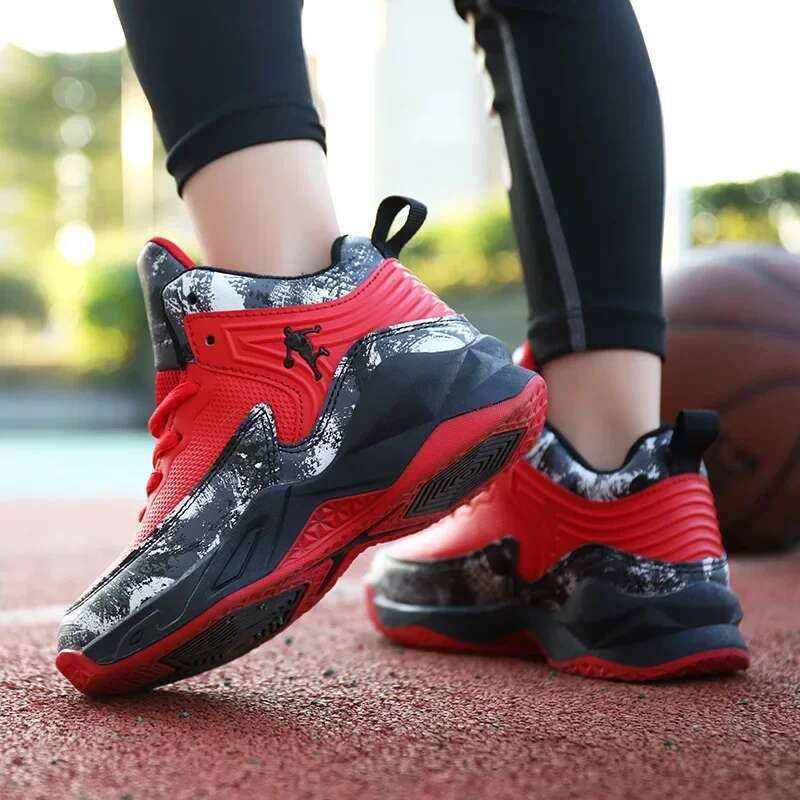 New Boys Brand Bask etball for Kids Sne akers Thick Sole Non- slip Children Sports Child Boy Training Athletic Shoes
