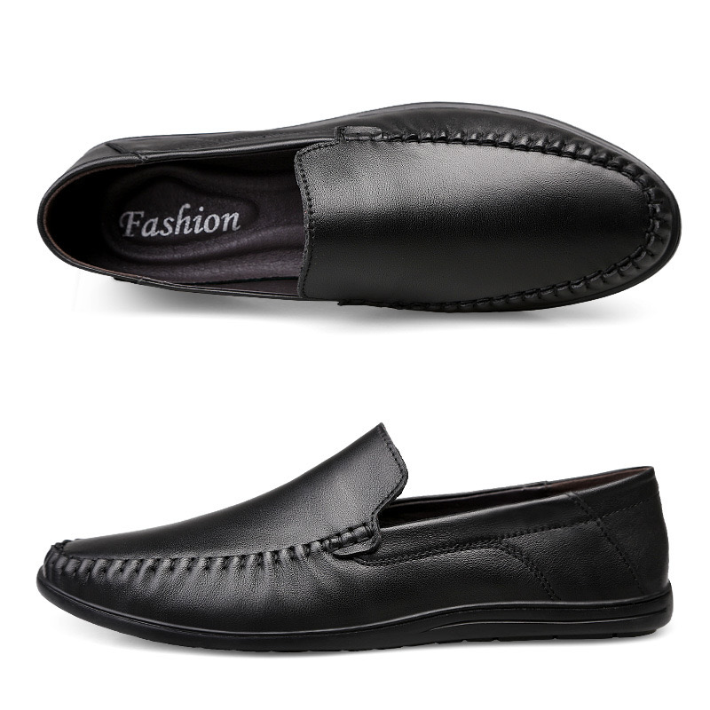 2025 new Italian Mens Leather Casual Summer Men Loafers Moccasins Comfy Driving Breathable Slip On Boat Shoes 240924