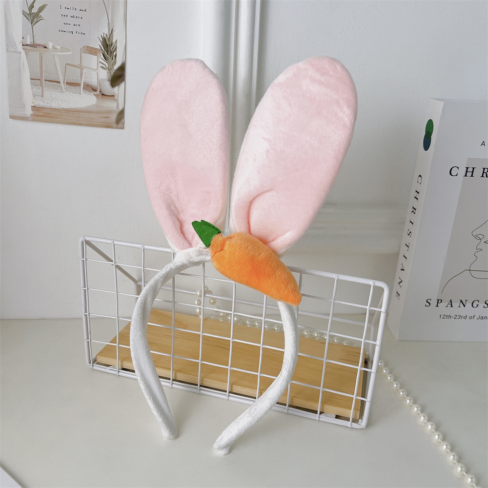 Internet celebrity style girl heart cute rabbit ear hair headband Forest series sweet radish small rabbit headband adult fun plush headwear