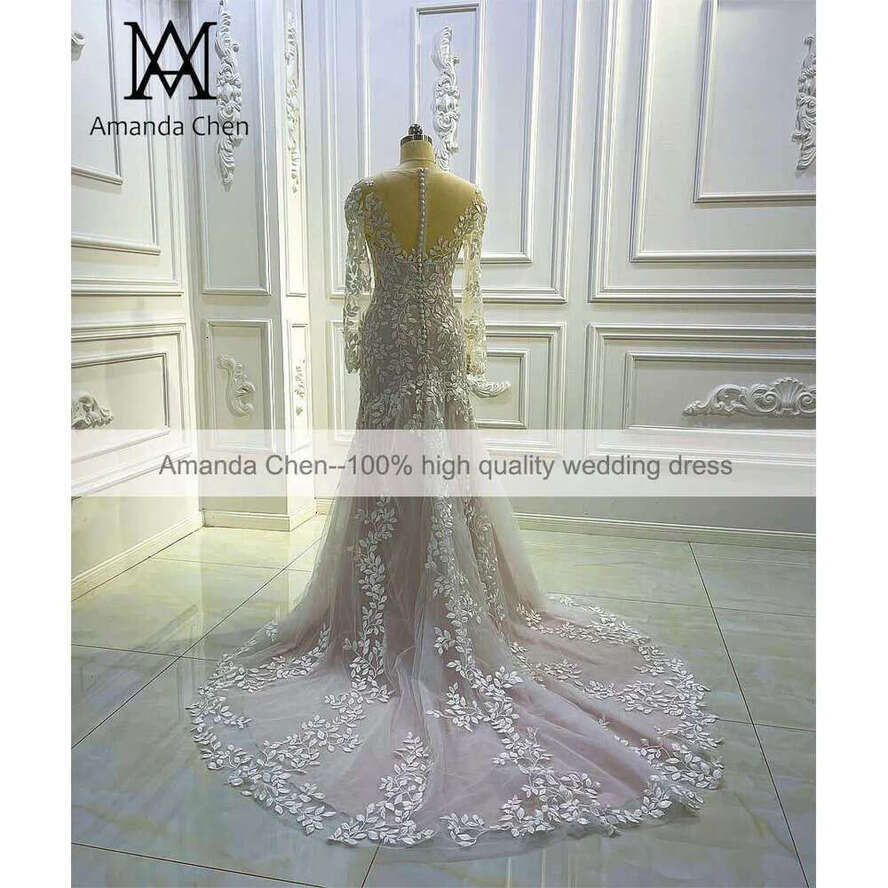 Mermaid Long Sleeve Tiered Skirts Wedding Dress