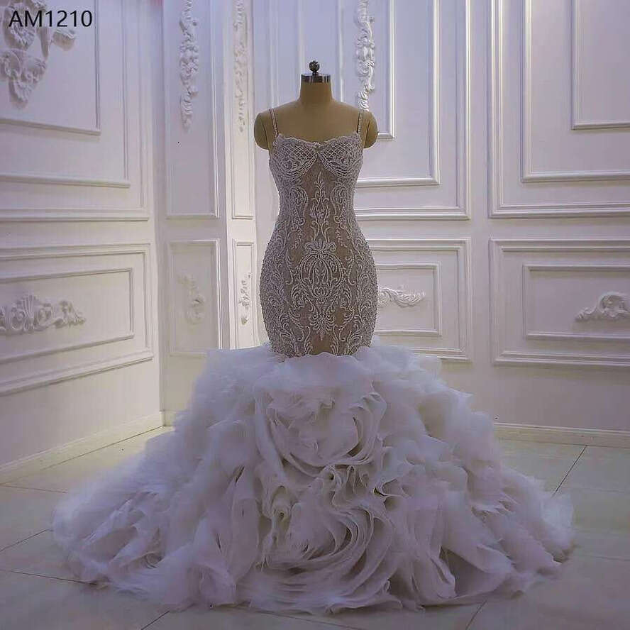 Beaded Tiered Mermaid Wedding Dress