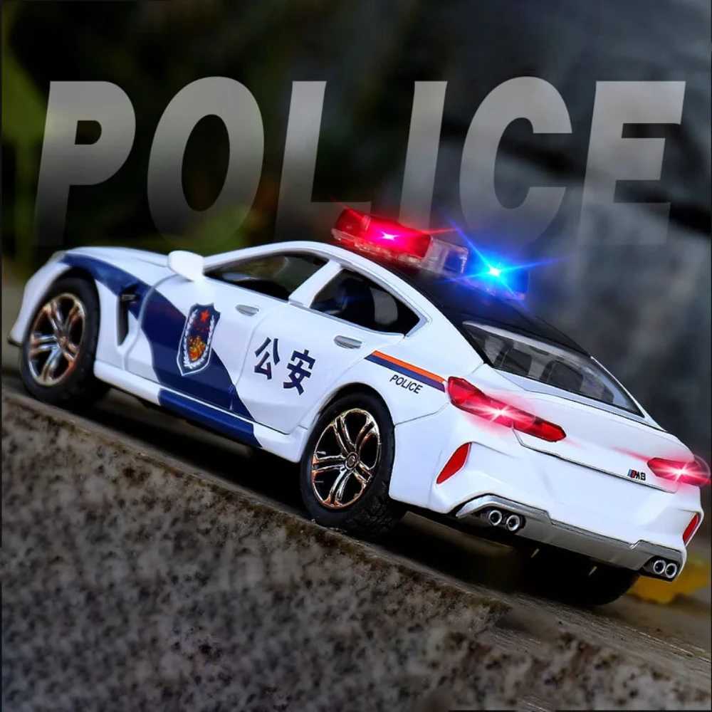 Scale 1/32 M8 police car model toy metal die-casting with pullback 110 simulation vehicle model door can open boys series gift W250106
