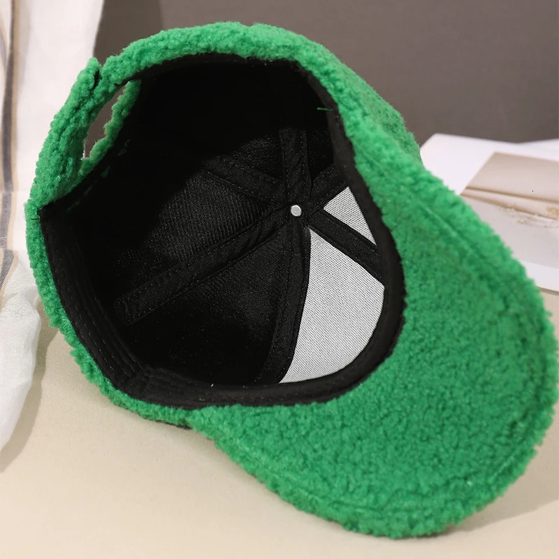 16 Colors Autumn Winter Baseball Cap Women Artificial Lamb Wool Hats Version Warm Plush Baseball Caps Baseball Cap 241218