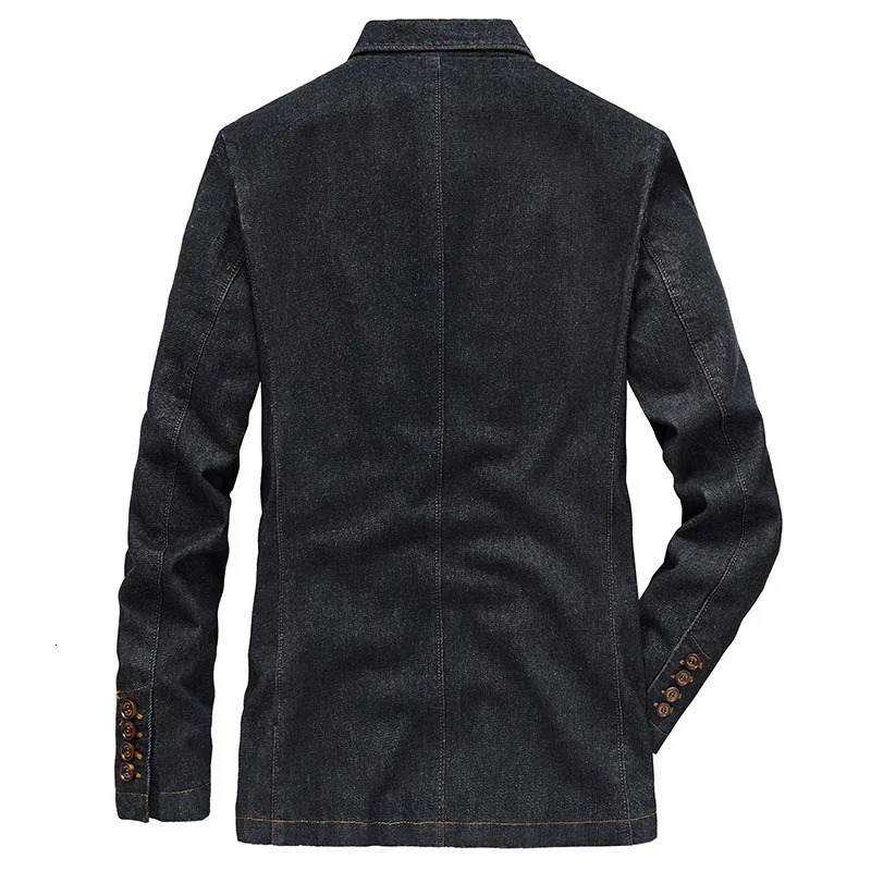 Fashion Mens Denim Blazers Oversized Outerwear Solid Business Casual Suit Jacket Men Clothing Leisure Blazer 4XL A2G81985 250107