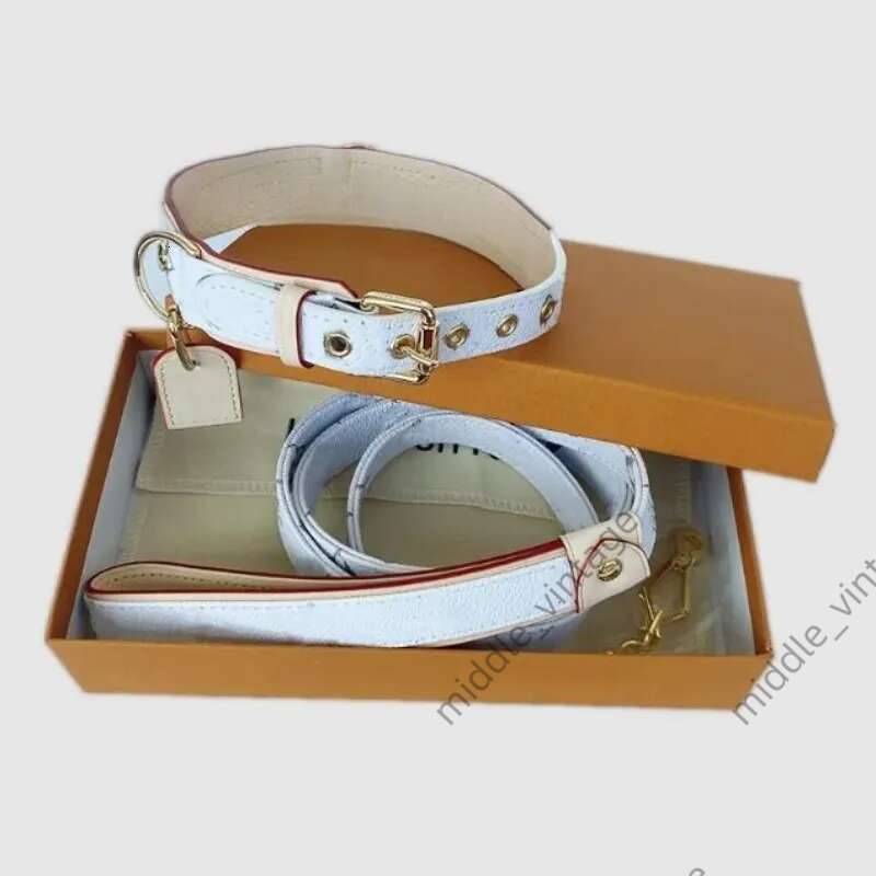 Designer Pet Genuine Leather Cat And Dog Travel Anti-lost Presbyc Collar Leash Set With Gift Box