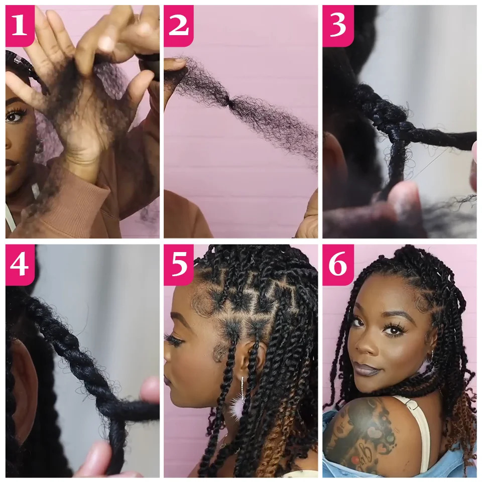 QVR Afro Kinky Bulk Hair No Attachment QVR Afro Curly Bulk Human Hair Rebecca Dreadlock Natural Color Braids Hair 250107