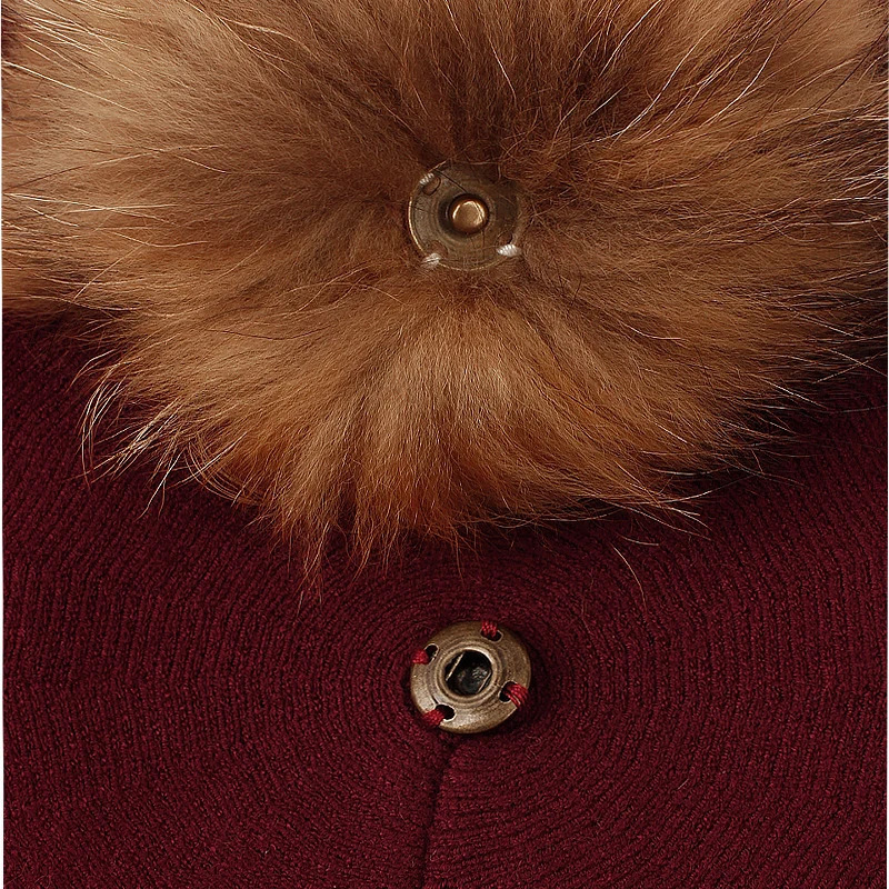 Women Autumn Winter Cashmere Berets Cap Female Knitted Thick Slouchy Skullies Beanies Ladies 15 cm Real Ball Pom Hat 250106