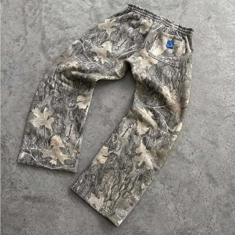 Y2K Retro SweatPants Camouflage Pattern Print Streetwear Men haruku Street Hip Hop Unisex Oversized Casual Camo Baggy Trousers