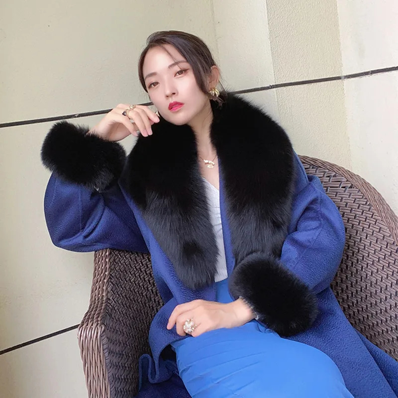 Winter Real Fox Fur Collar Cuffs Set Neck Warmer Fur Scarves Shawls Natural Fox Fur Collar Scarf Women Men Coat Warm Accessories 250106