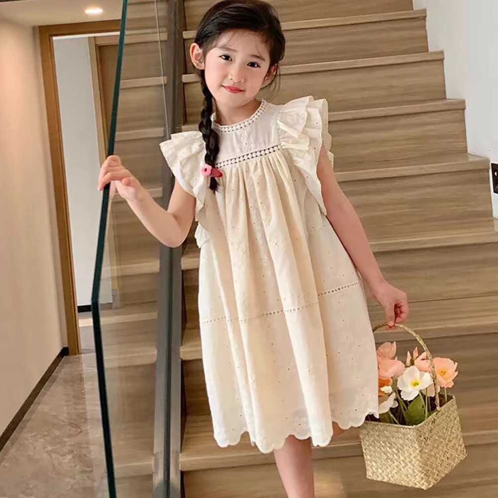 Princess Lace Floral Dress Vintage Girls Vestidos Summer Children Casual Dress Toddler Kids Party Wedding Ball Gown Baby Outfit 250107