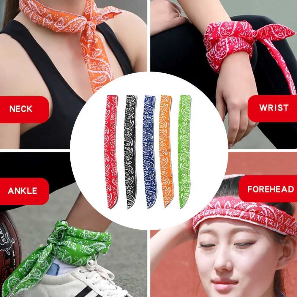Summer is cold but scarves are worn around the neck with cooling bandages outdoor sports headbands towels wristbands and sun protection scarves W25010