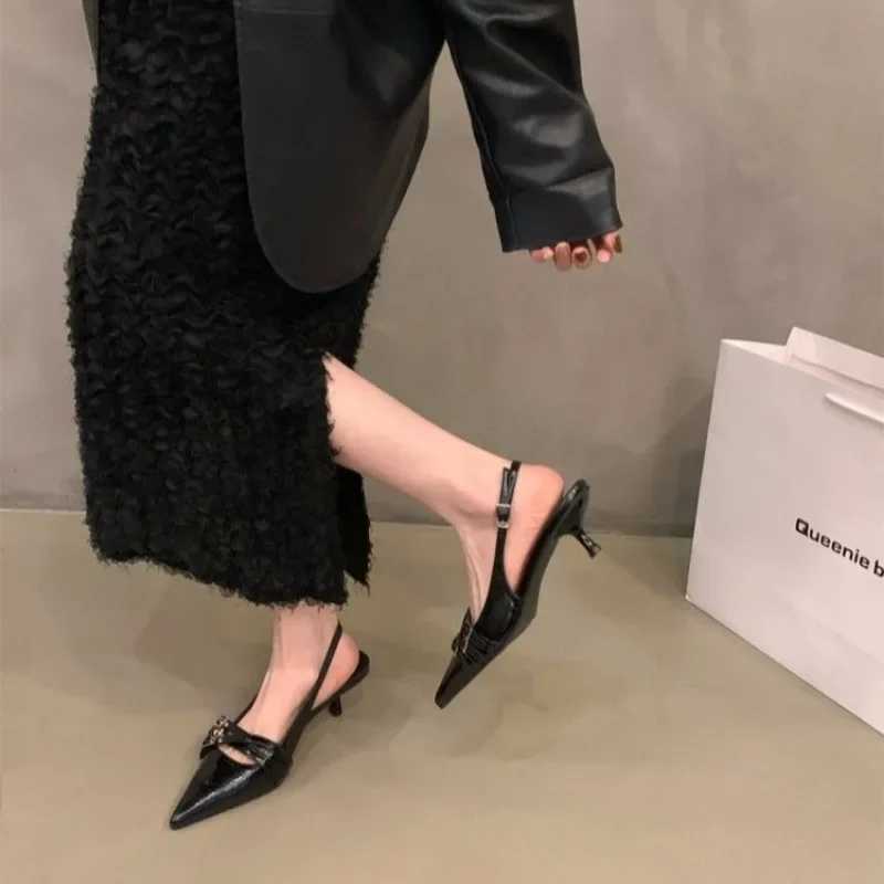 New Ladies High H Wen Sandals Spring Summer Pointed Toe Party Footwear New Fashion Buckle Strap Fem Shoes Hot Pumps Z250107