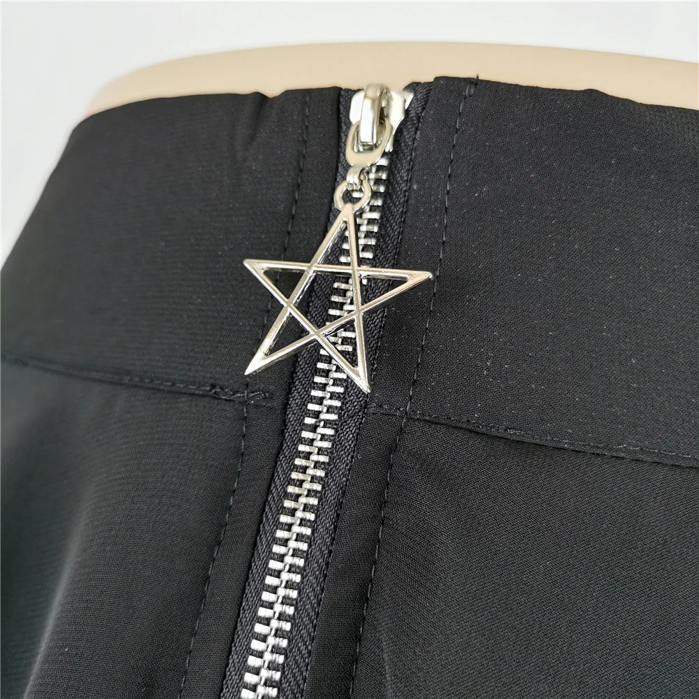 Punk Skirt Streetwear Gothic Women Summer High Waist Irregular Black Female Harajuku Long 250106