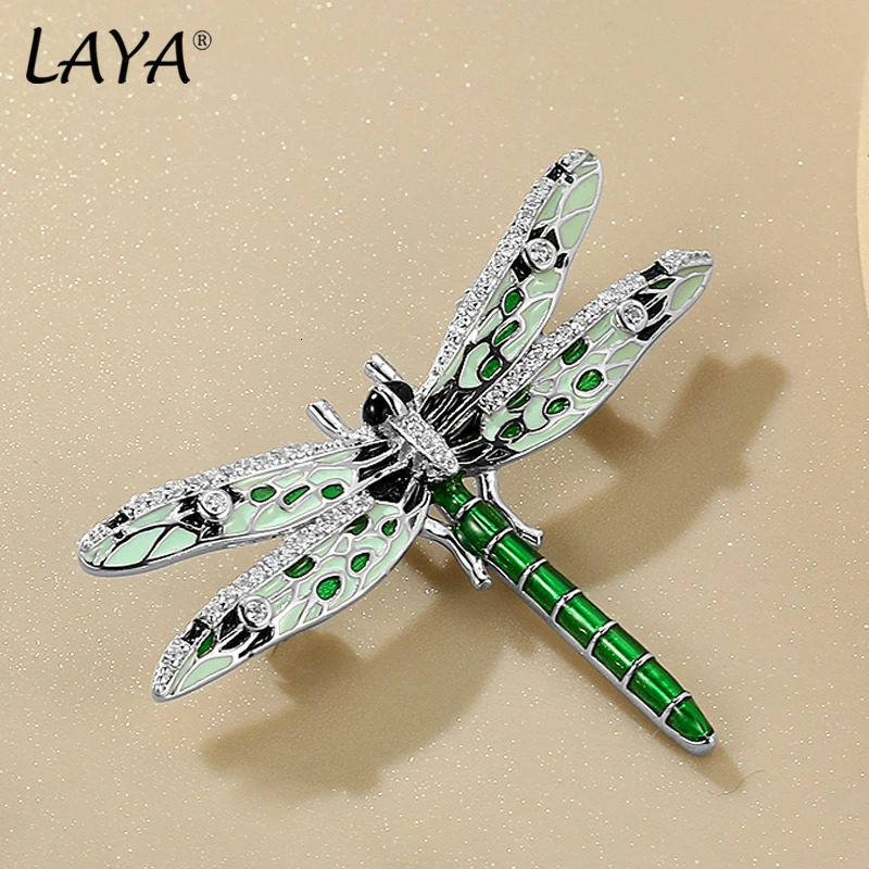 LAYA 925 Sterling Silver Animal Unique n Dragonfly Brooch For Women Handmade Colorful Enamel Banquet Fine Jewelry 241230