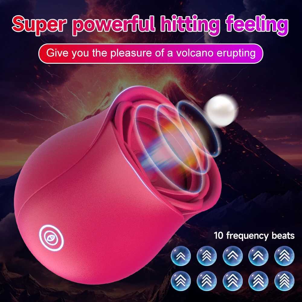 Rose Flower 2 In 1 Detachable Vibrator Sucking Beating Nipple Clitoral Stimulator Powerful G-spot Vaginal Vibrator Sex Toys XJ250618