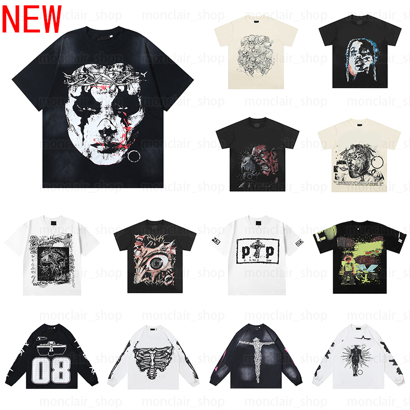 New style designer t shirt classic graphic tee mens shirt Vintage printed short sleeve wash water to make old cotton short sleeve top quality