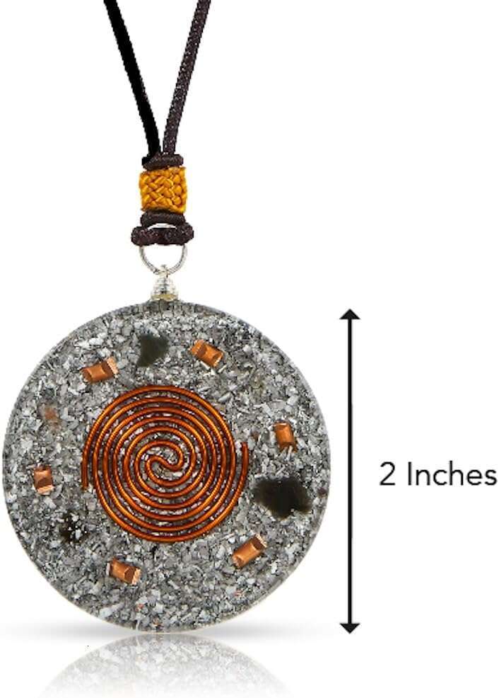 e Necklace Crystal Orgone Pendant wer of Life Design Spiritual Reiki Copper SBB Coil | 5 cm Diameter with Adjustable Neck Cord