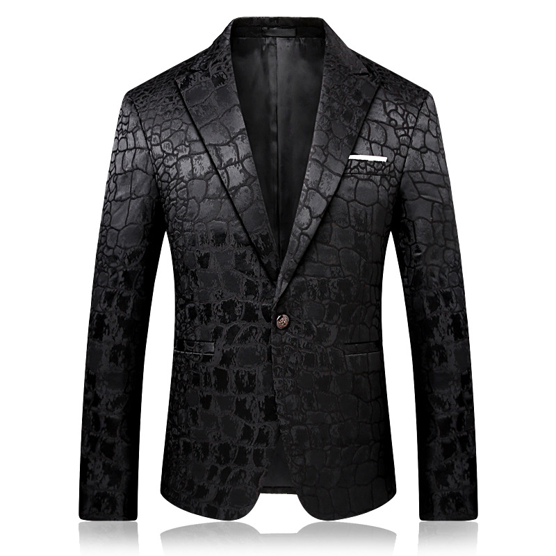 3707 Classic business style men's suit black slim