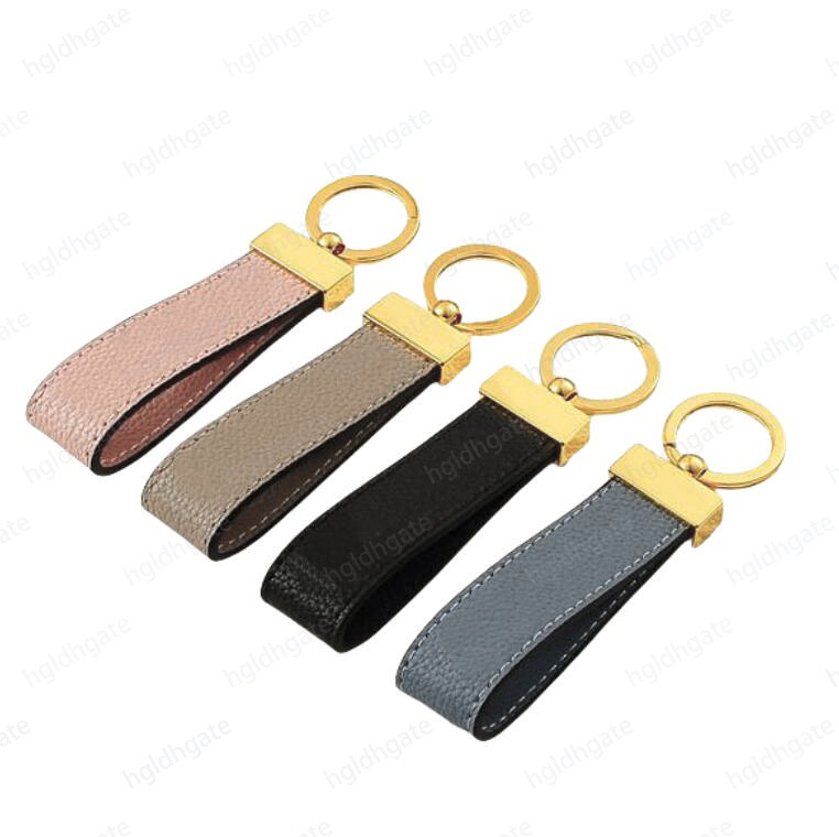 Key chain bag charms designer keychain wallet keyring fashion leather lanyard brown black retro simple trendy couple luxury key holder small purse charms hg245 Q2