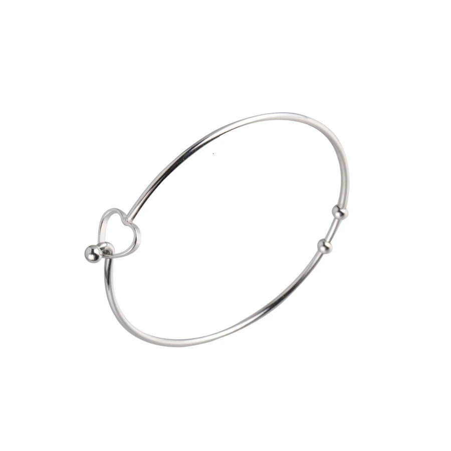 Fnixtar 2mm Thickness Wire Bangle Stainless Steel Open Love Heart Bracelets Bangle 60mm 10piece/lot 250107