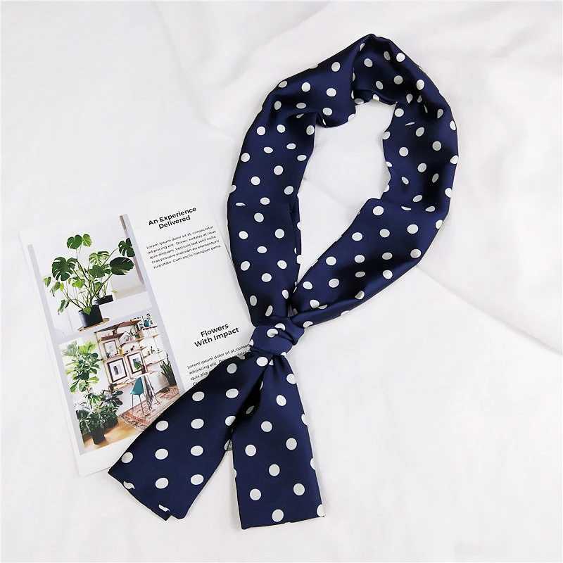 Womens polka dot printed handbag hair cap womens business suit small ribbon tie headband handle headband narrow scarf silk W250107