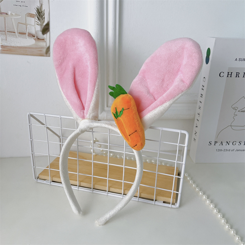 Internet celebrity style girl heart cute rabbit ear hair headband Forest series sweet radish small rabbit headband adult fun plush headwear