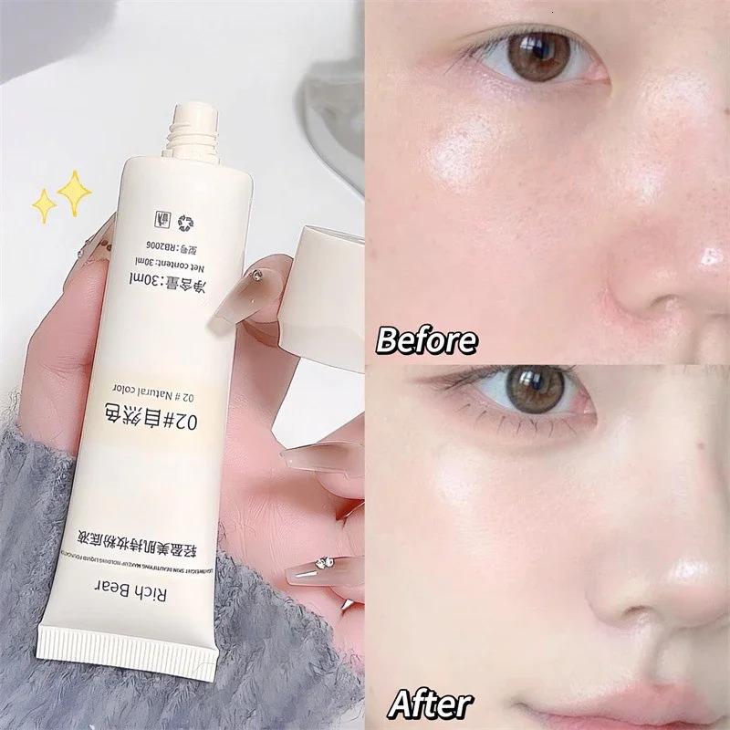 Moisturizing Liquid Foundation Ivory White Natural Color BB Cream Waterproof Lasting Base Concealer Lightweight NonSticky Makeup 241230