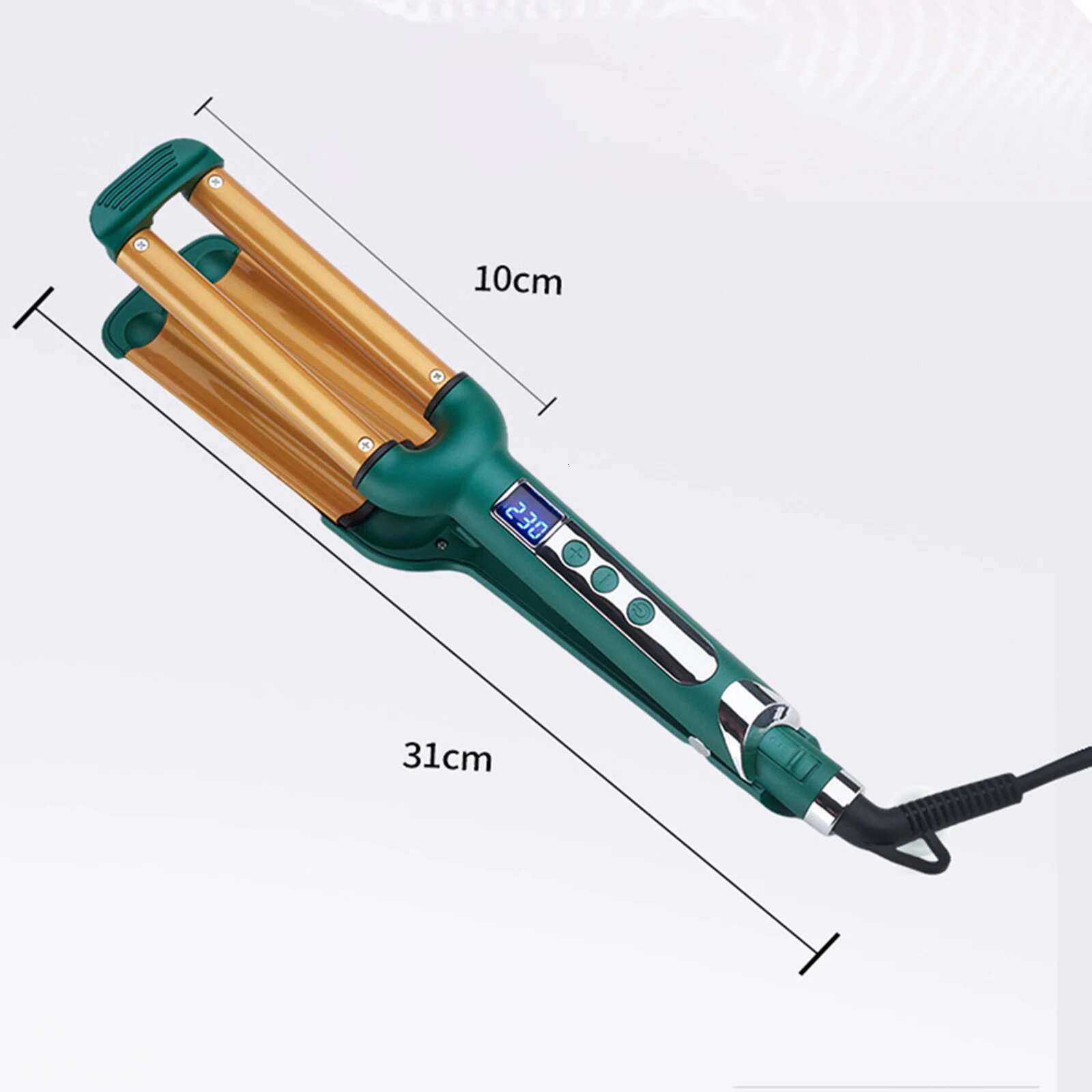 Professional Curg Ceramic Triple Barrel Curler with LCD Display Iron Styler Hair Waver Styg Tools