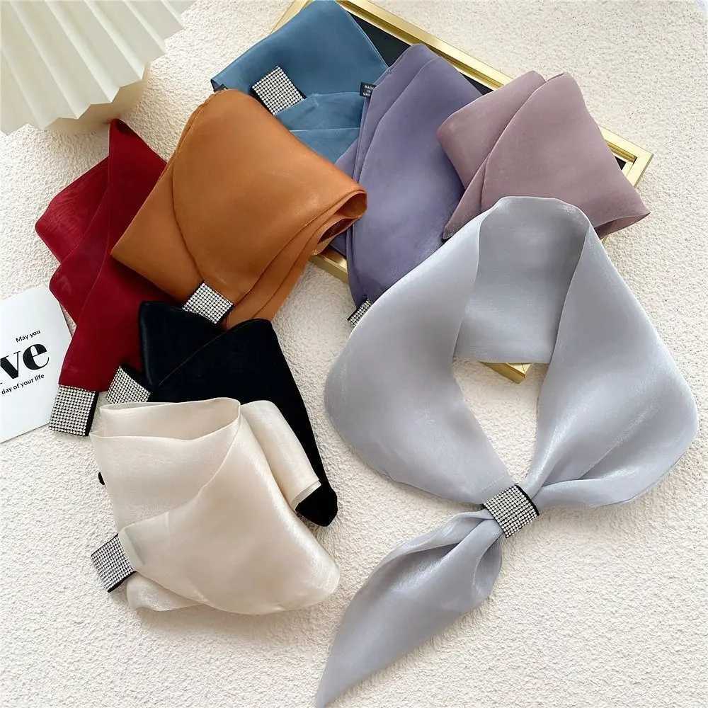 Packaging neck cover cross scarf fake collar satin cross collar solid color scarf fashionable womens clothing accessories W250107
