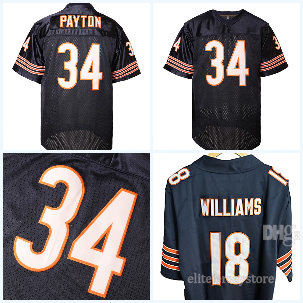 Personalized Custom Football Jersey Williams Urlacher Rome Odunze DJ Moore Jaquan Brisker Darnell Wright Cole Kmet Devin Hester Walter Payton