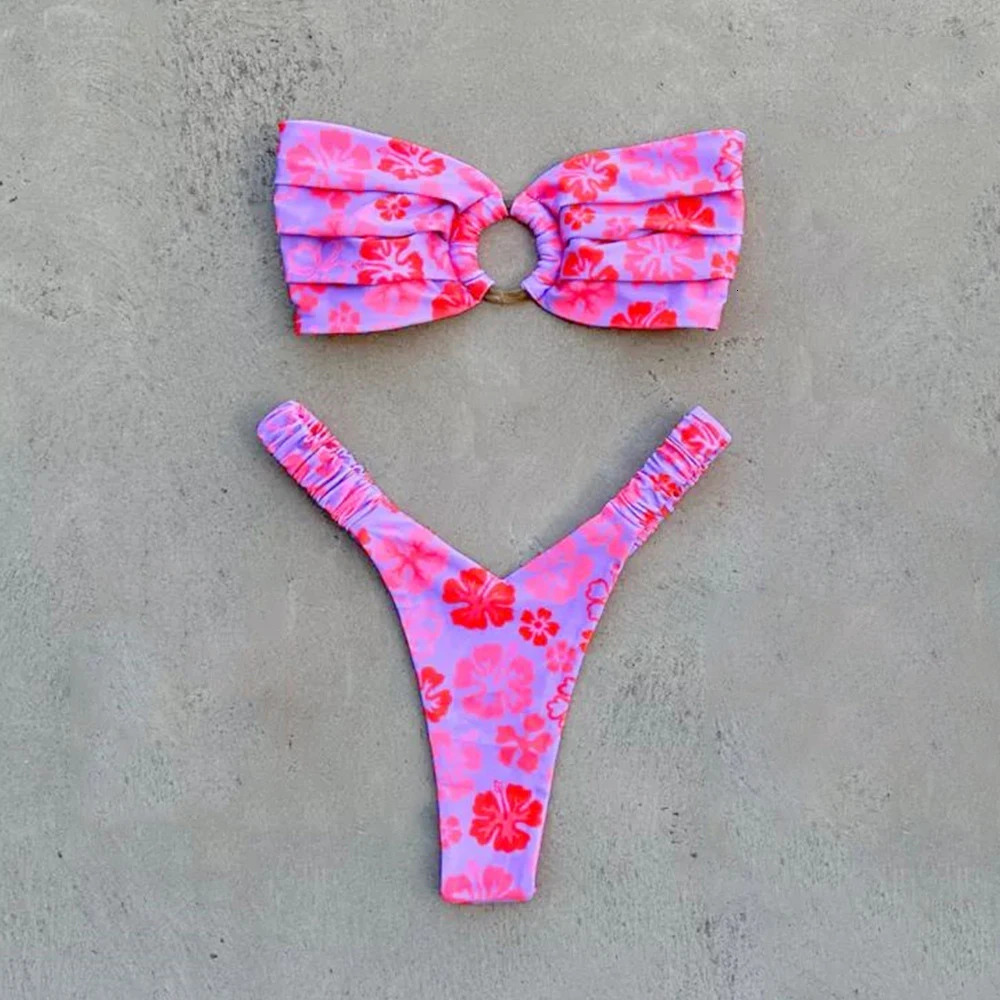 Micro Bikini Push Up Women Swimsuits Sexy Female Swimwear Brazilian Bikini Set Thong Biquini Swim Suits Print Beachwear 250106